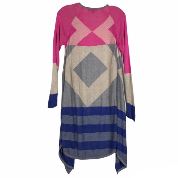 Signature Studio Multicolored Long Open Front Cardigan - Picture 2 of 15